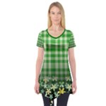 Green Tartan St. Patrick s Day Short Sleeve Tunic 