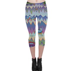 Zig Zag Boats Capri Leggings 