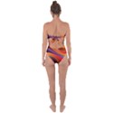 Abstract Colorful Background Wavy Tie Back One Piece Swimsuit View2
