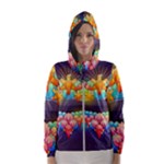 Badge Abstract Abstract Design Hooded Wind Breaker (Women)