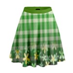 Green Tartan St. Patrick s Day High Waist Skirt