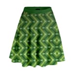 Red Drip with ZigZag Designs High Waist Skirt