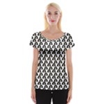 Angry Girl Pattern Cap Sleeve Tops