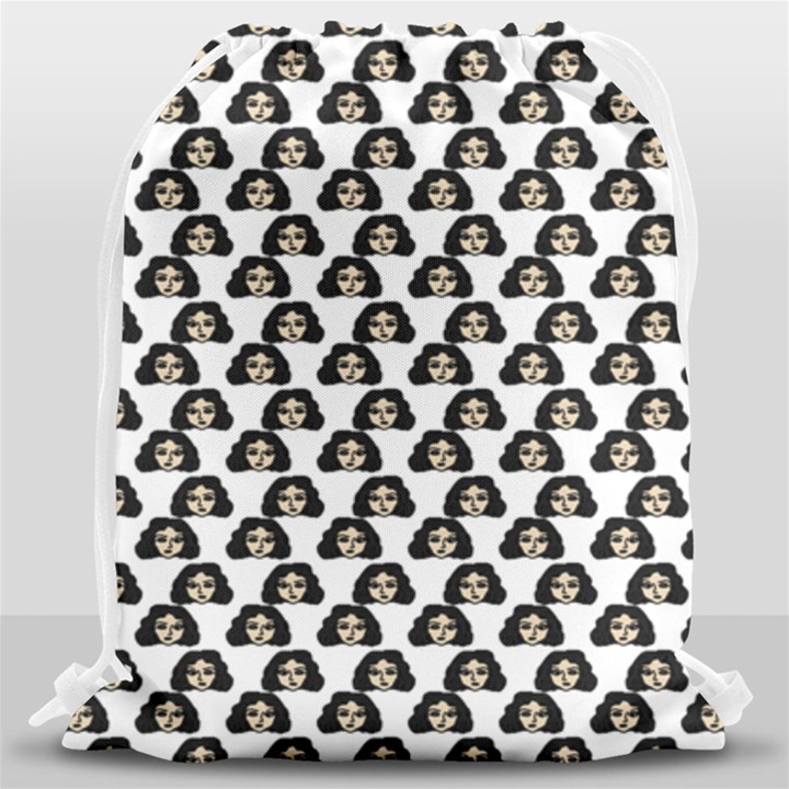 Angry Girl Pattern Drawstring Bag (Large)
