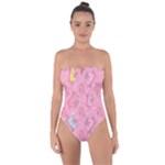 Unicorns Eating Ice Cream Pattern Tie Back One Piece Swimsuit