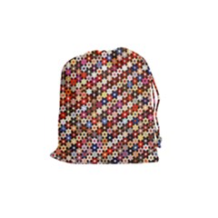 Mosaic Pattern Quilt Pattern Drawstring Pouch (medium)