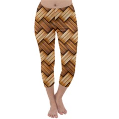 Basket Fibers Basket Texture Braid Capri Winter Leggings 