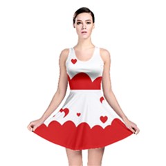 Heart Shape Background Love Reversible Skater Dress