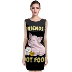 Friends Not Food - Cute Pig And Chicken Classic Sleeveless Midi Dress