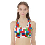 Geometric Maze Chaos Dynamic Sports Bra with Border