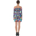 Blue Ray Transcendance Grid - Off Shoulder Top with Skirt Set View2