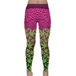 Dark Green Pink Cannabis Marijuana Classic Yoga Leggings
