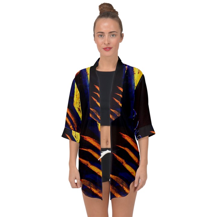 Cryptography Of The Planet 2 Open Front Chiffon Kimono