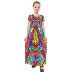 Arcturian Insight Grid - Kids  Short Sleeve Maxi Dress