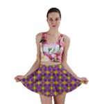 Purple Yellow Swirl Pattern Mini Skirt