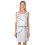 White Background Pattern Tile Sleeveless Satin Nightdress