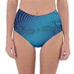 Background Brush Particles Wave Reversible High-Waist Bikini Bottoms