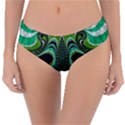 Fractal Art Green Pattern Design Reversible Classic Bikini Bottoms View1