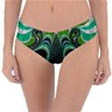 Fractal Art Green Pattern Design Reversible Classic Bikini Bottoms View3