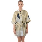 Fabric Textile Texture Abstract Quarter Sleeve Kimono Robe