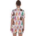 Background Colorful Abstract Satin Short Sleeve Pyjamas Set View2