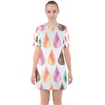 Background Colorful Abstract Sixties Short Sleeve Mini Dress