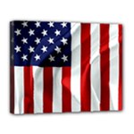 American Usa Flag Vertical Canvas 14  x 11 