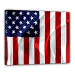 American Usa Flag Vertical Canvas 20  x 16 