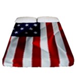 American Usa Flag Vertical Fitted Sheet (Queen Size)