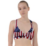 American Usa Flag Vertical Sweetheart Sports Bra