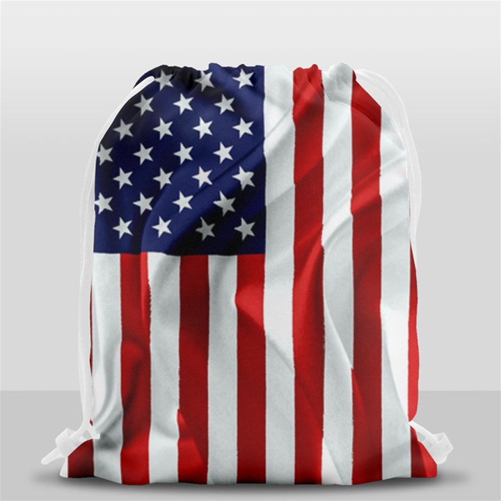 American Usa Flag Vertical Drawstring Bag (Small)