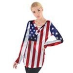 American Usa Flag Vertical Tie Up Tee