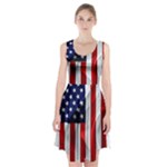 American Usa Flag Vertical Racerback Midi Dress