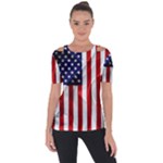 American Usa Flag Vertical Short Sleeve Top