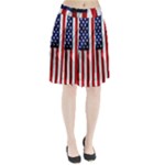 American Usa Flag Vertical Pleated Skirt