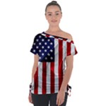 American Usa Flag Vertical Tie-Up Tee