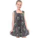 Background Peacock Feathers Kids  Cross Back Dress
