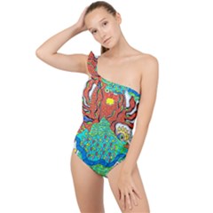 Ocalafish Frilly One Shoulder Swimsuit