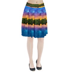 Sunset Color Evening Sky Evening Pleated Skirt
