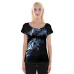 Smoke Flame Dynamic Wave Motion Cap Sleeve Top