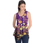Purple & Orange Autumn Give Thanks Pattern Sleeveless Tunic