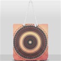 Ornamental Shape Concentric Round Full Print Rope Handle Tote (Large) View2