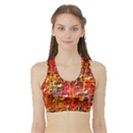 Random Colored Light Swirls Sports Bra with Border