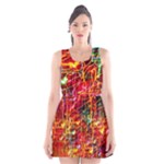 Random Colored Light Swirls Scoop Neck Skater Dress