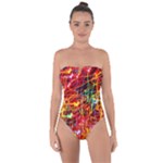 Random Colored Light Swirls Tie Back One Piece Swimsuit