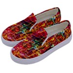 Random Colored Light Swirls Kids  Canvas Slip Ons