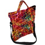 Random Colored Light Swirls Fold Over Handle Tote Bag