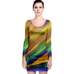 Graffiti Painting Pattern Abstract Long Sleeve Bodycon Dress