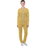 Pattern Background Texture Yellow Casual Jacket and Pants Set