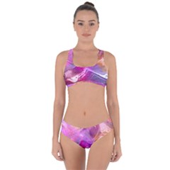 Background Art Abstract Watercolor Criss Cross Bikini Set
